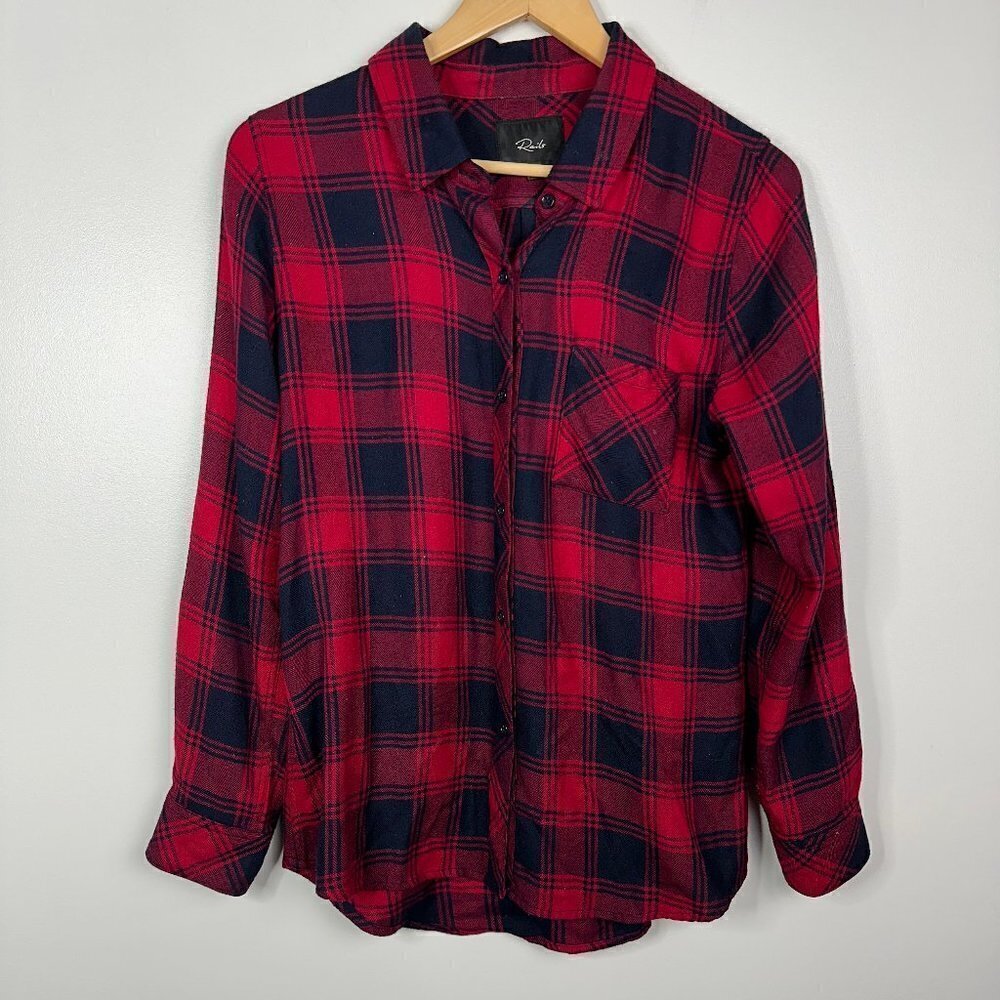 Rails Hunter Button Down Blouse Top Shirt Midnight Garnet Small